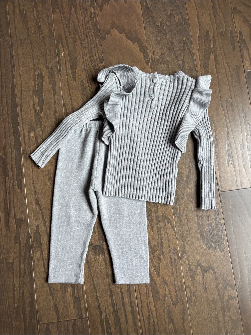 Bon Knit Girls Ribbed Ruffle Sweater knit Set - Picture 6 of 7